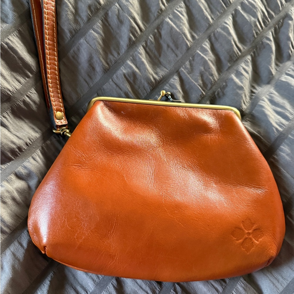Patricia Nash Tan Leather Clutch/Wristlet